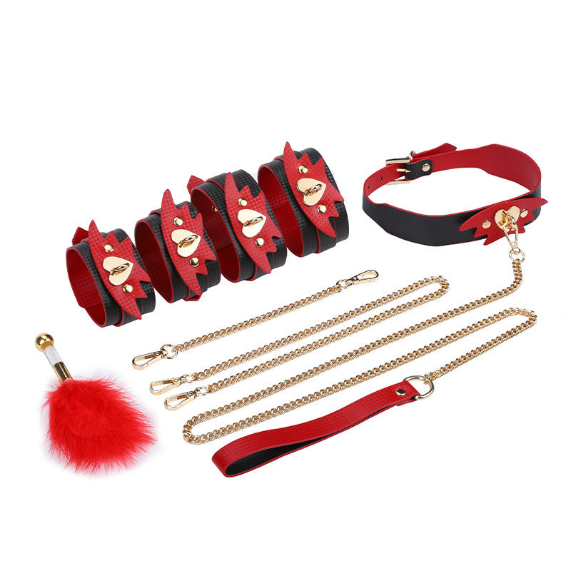 Comfortable PU Leather BDSM Restraint Set for Beginners