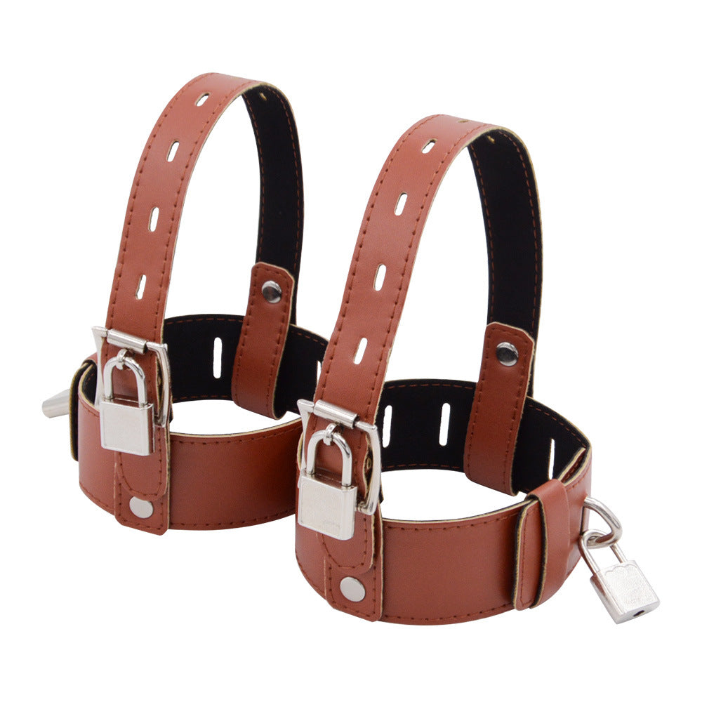 Leather BDSM High Heels Bondage Ankle Cuffs