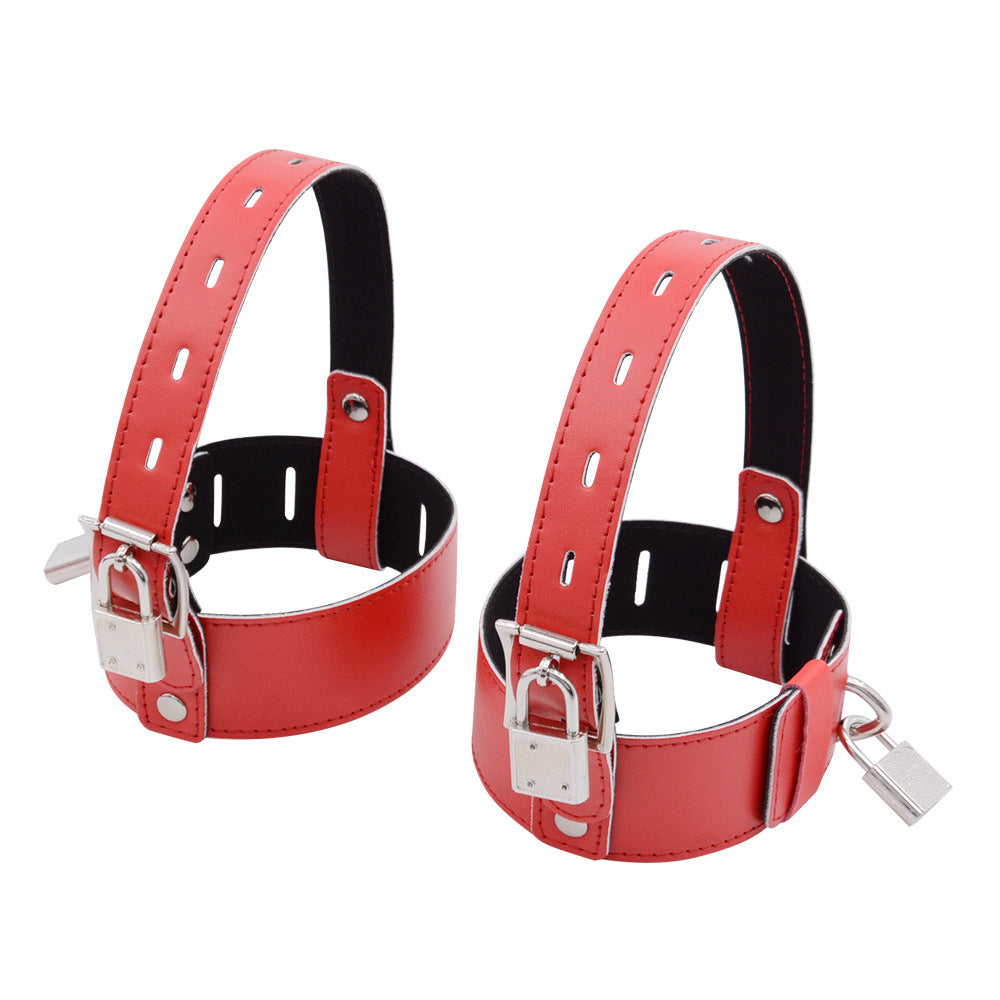 Leather BDSM High Heels Bondage Ankle Cuffs