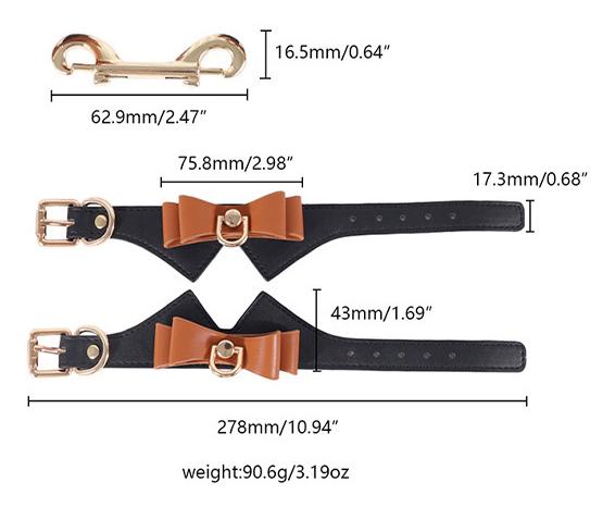 Bowknot PU Leather Bondage Set (5 Pieces) – Elegant BDSM Restraint Kit for Couples