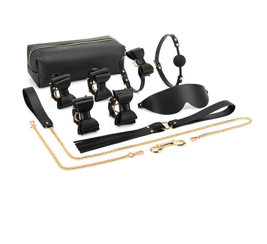 Comfortable PU Leather BDSM Set with Storage Bag