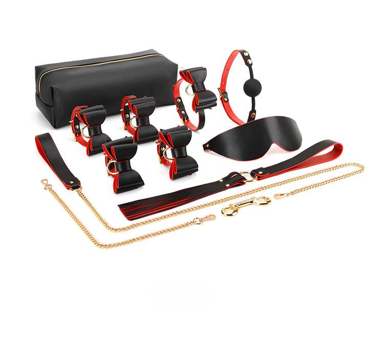Comfortable PU Leather BDSM Set with Storage Bag