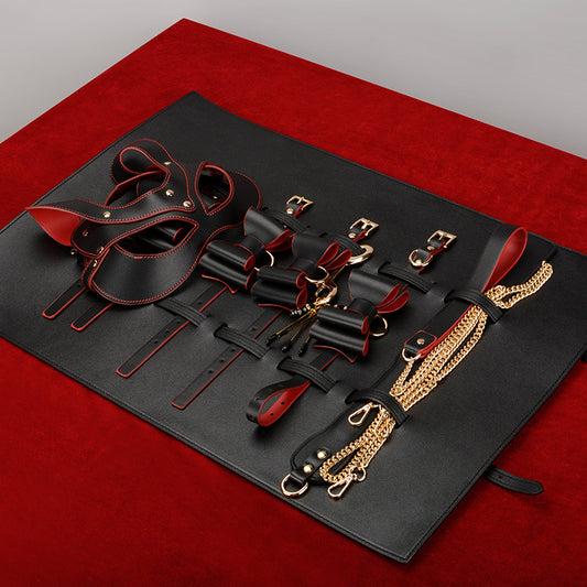 Seductive PU Leather BDSM Bondage Kit with Cuffs and Restraints
