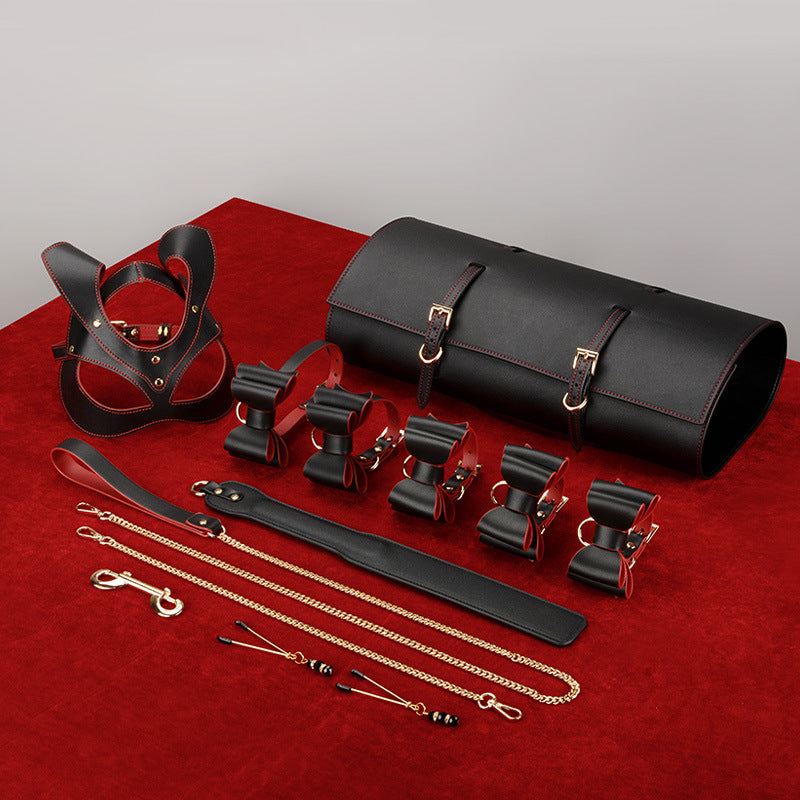 Seductive PU Leather BDSM Bondage Kit with Cuffs and Restraints