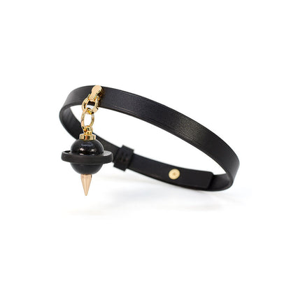 Leather BDSM Collar - Playful Gyro Design