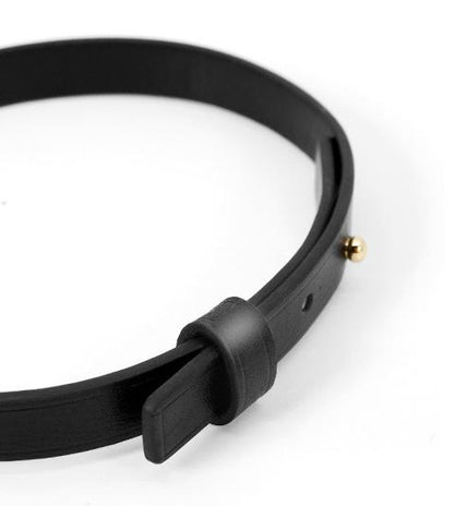 Leather BDSM Collar - Playful Gyro Design