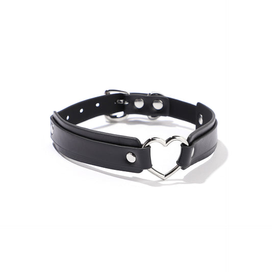 Premium PU leather bondage collar and leash set for kinky play