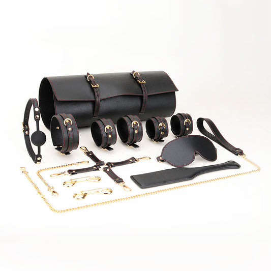 Complete BDSM Kit with Cuffs, Restraints, and Storage Bag