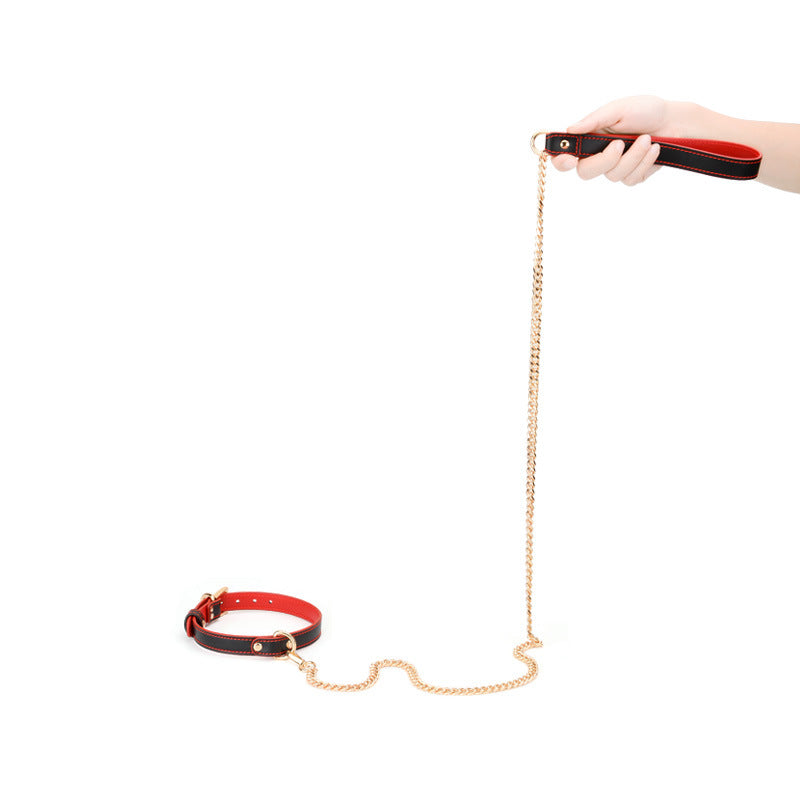 Luxurious Leather BDSM Collar with Matching Leash