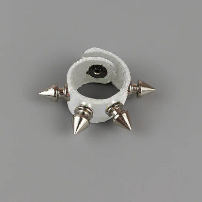 Stylish Rivet Detail Leather Ring for Gothic Fashion