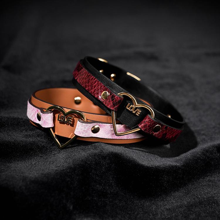 Heart Shaped Leather Collar for Kink and BDSM Play