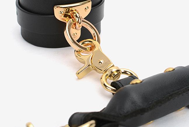 Premium Leather BDSM One-Piece Gear with Hand and Ankle Cuffs