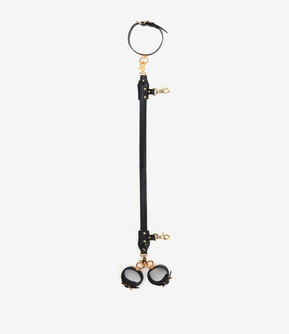 Premium Leather BDSM One-Piece Gear with Hand and Ankle Cuffs