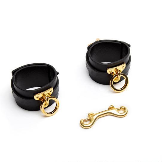 Premium Leather BDSM One-Piece Gear with Hand and Ankle Cuffs