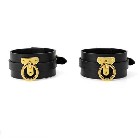 Premium Leather BDSM One-Piece Gear with Hand and Ankle Cuffs