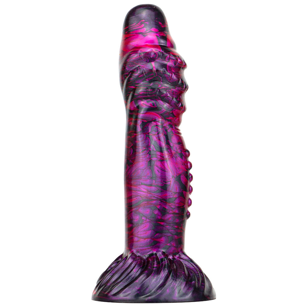 Mixed Color Liquid Silicone Dildo with Suction Cup – Realistic Texture for Ultimate Pleasure"