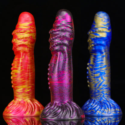 Mixed Color Liquid Silicone Dildo with Suction Cup – Realistic Texture for Ultimate Pleasure"