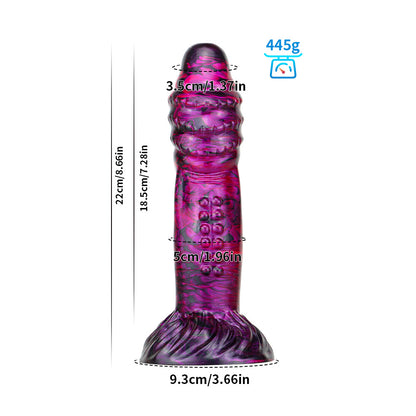 Mixed Color Liquid Silicone Dildo with Suction Cup – Realistic Texture for Ultimate Pleasure"