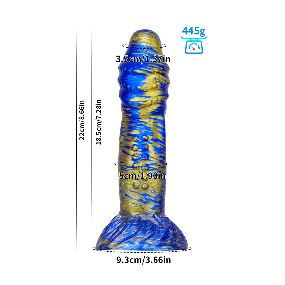 Mixed Color Liquid Silicone Dildo with Suction Cup – Realistic Texture for Ultimate Pleasure"