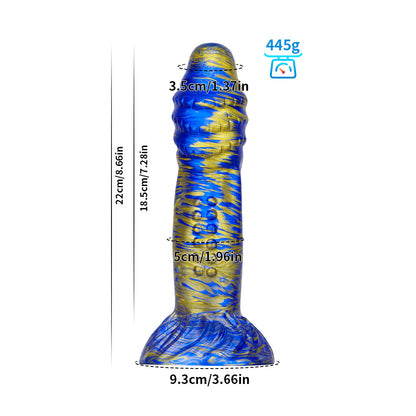Mixed Color Liquid Silicone Dildo with Suction Cup – Realistic Texture for Ultimate Pleasure"