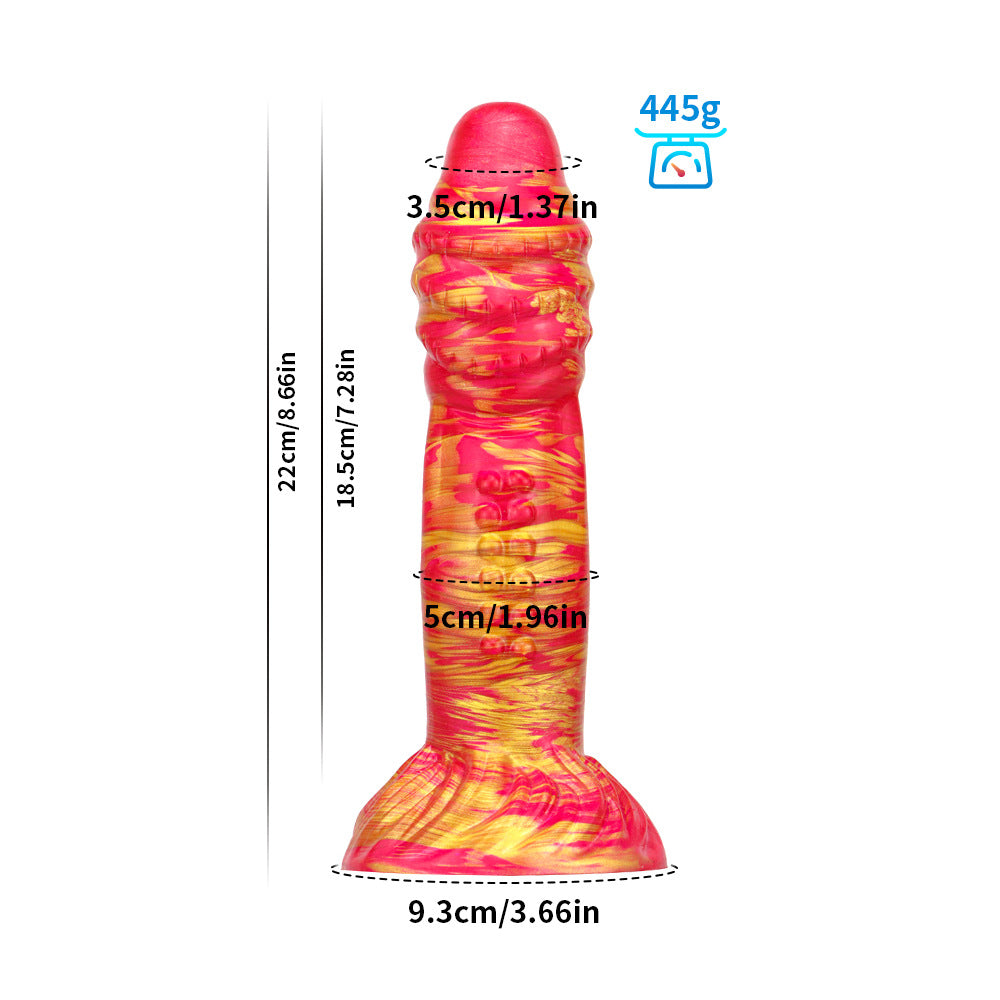 Mixed Color Liquid Silicone Dildo with Suction Cup – Realistic Texture for Ultimate Pleasure