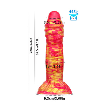 Mixed Color Liquid Silicone Dildo with Suction Cup – Realistic Texture for Ultimate Pleasure
