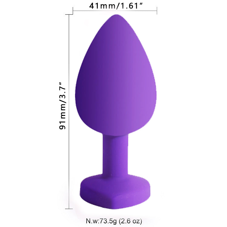 Beginner-Friendly Silicone Butt Plug with Heart-Shaped Crystal