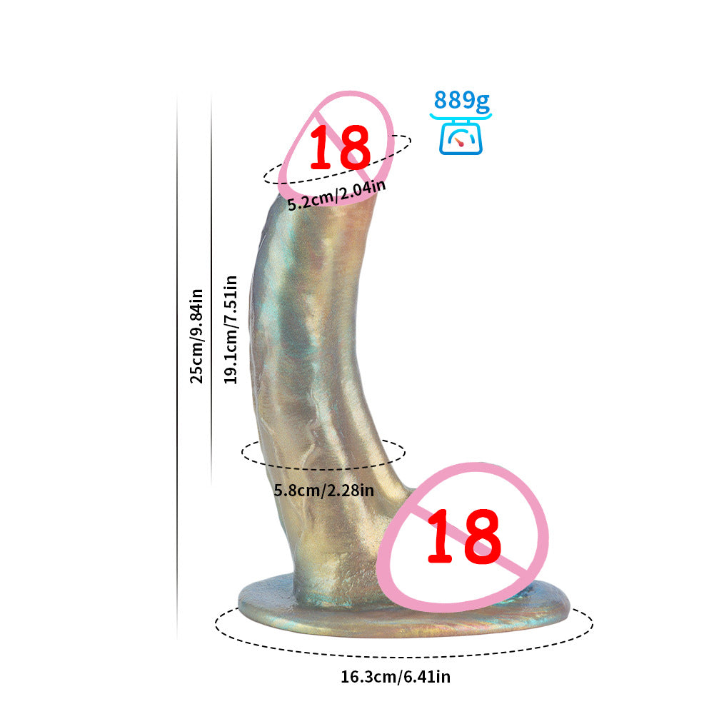 Rainbow colored thick dildo in straight style for realistic pleasure.