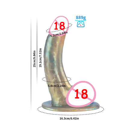 Rainbow colored thick dildo in straight style for realistic pleasure.