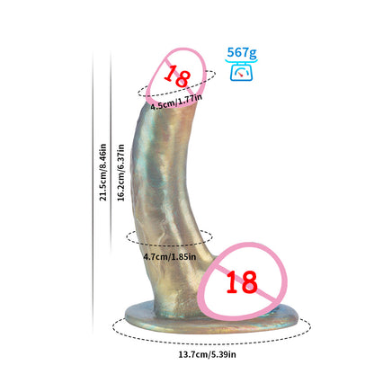 Rainbow colored thick dildo in straight style for realistic pleasure.