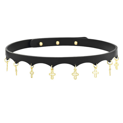Punk Collar with Cross Pendant for Kink Lovers