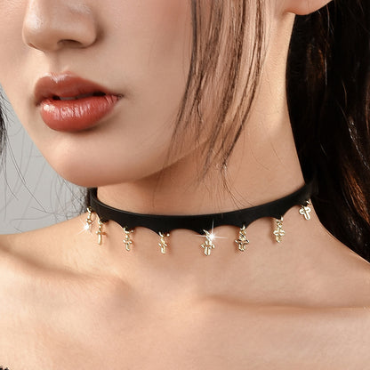 Punk Collar with Cross Pendant for Kink Lovers
