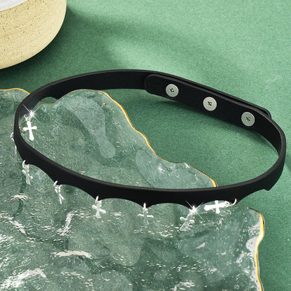 Punk Collar with Cross Pendant for Kink Lovers