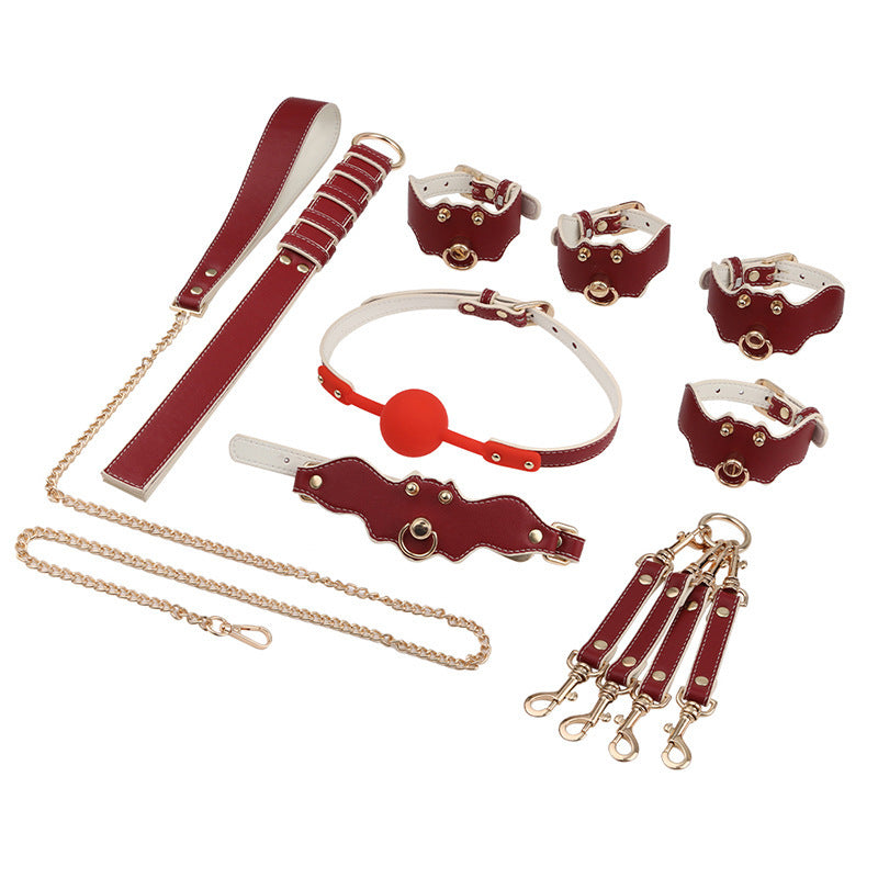 BAT Series Luxury PU Leather Bondage Set (7 Pieces) – BDSM Kit for Couples