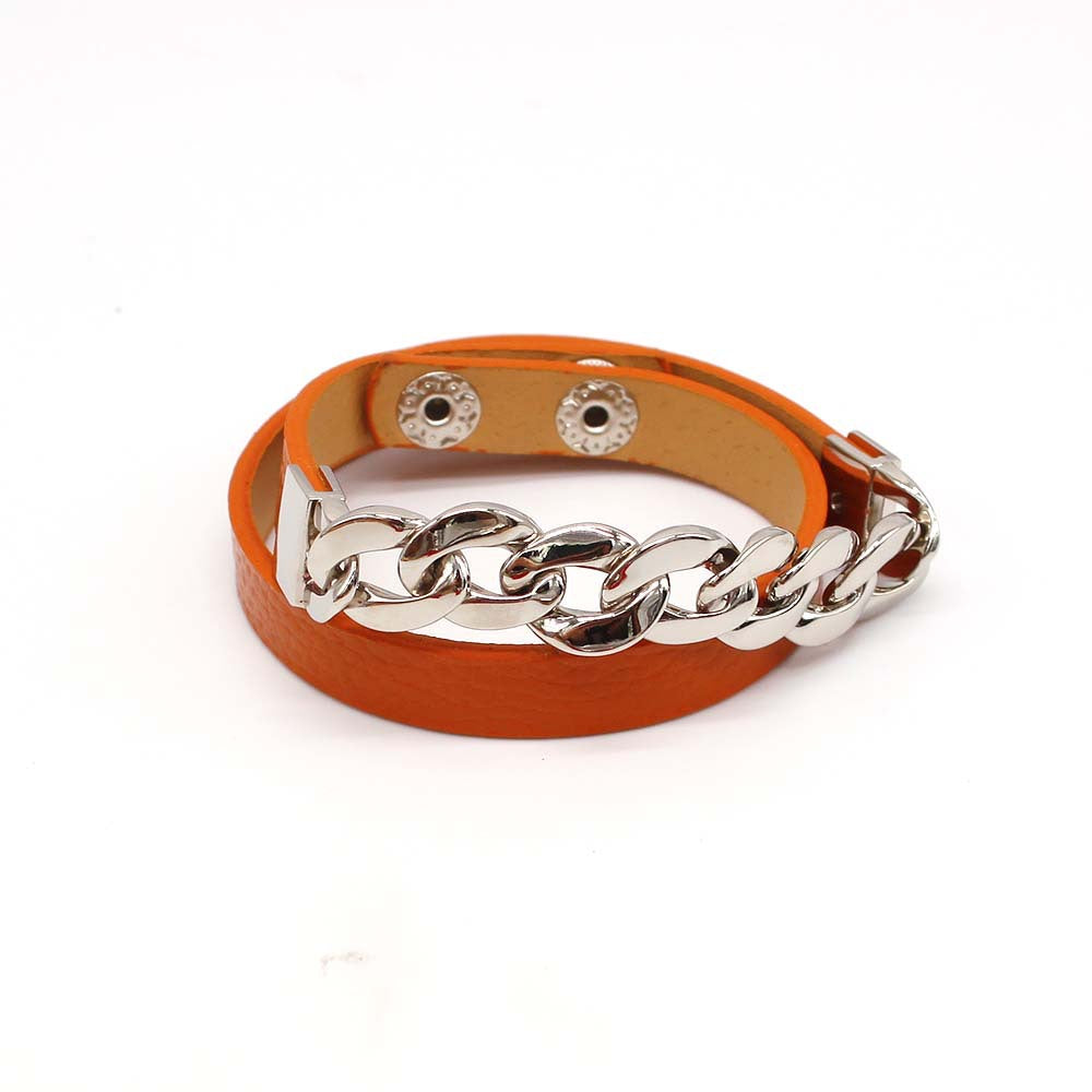 Exquisite Chain PU Leather Bracelet – Stylish and durable fashion accessory