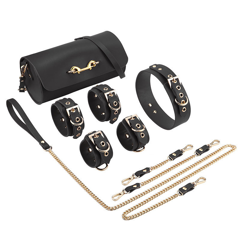 Luxury Leather Bondage Set (6 Pieces) – Premium BDSM Kit for Couples & Beginners