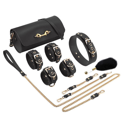 Luxury Leather Bondage Set (6 Pieces) – Premium BDSM Kit for Couples & Beginners