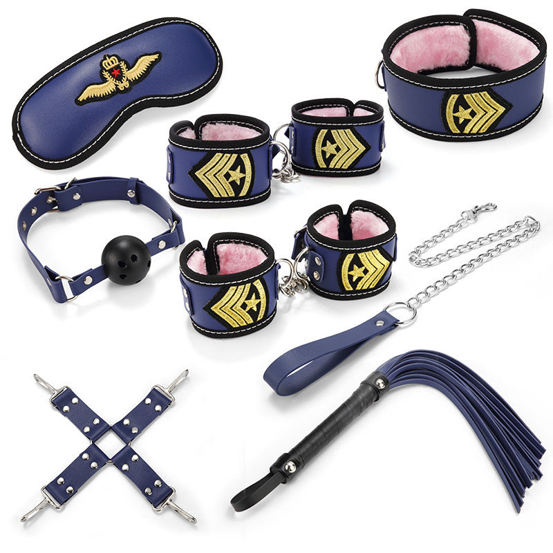 Uniform Temptation Series PU Leather Bondage Set (8 Pieces) – BDSM Kit for Couples