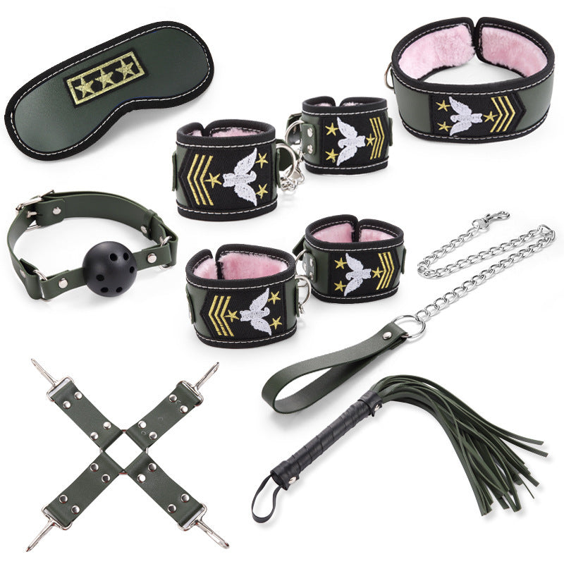 Uniform Temptation Series PU Leather Bondage Set (8 Pieces) – BDSM Kit for Couples